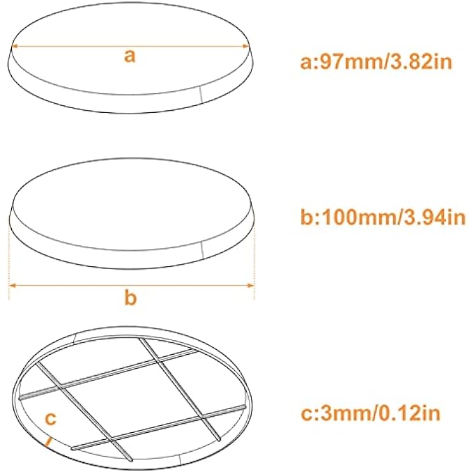 rayihni PACK OF 5 100 MM ROUND PLASTIC BASE BASES FOR FIGURES OR MINIATURES FOR WAR GAMES TABLE DECORATION - Image 4